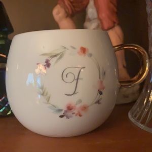 Fringe Studio Monogram Initial Porcelain Cup